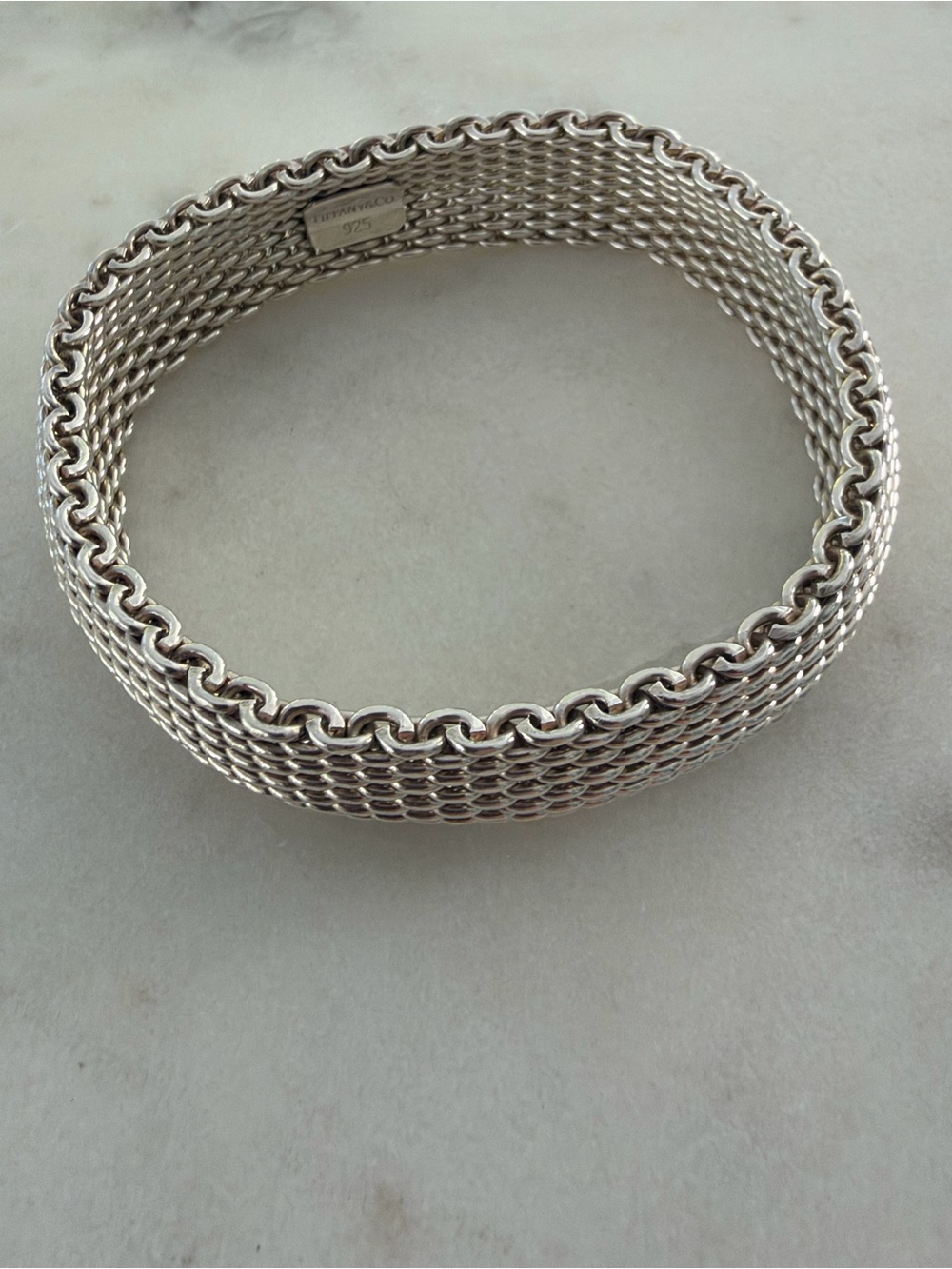 Tiffany & Co. Somerset Mesh Bracelet Sterling Silver Vintage 8.25”